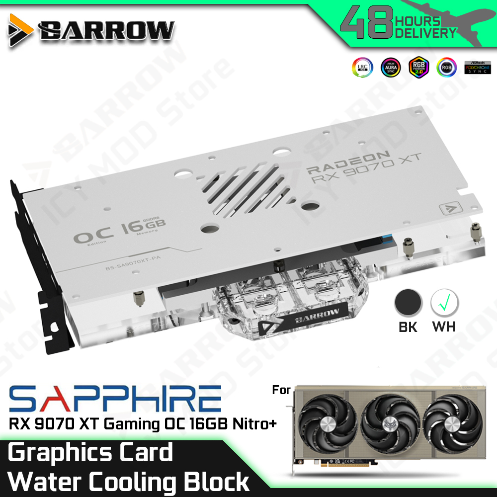 Rx 9070 Xt - Barrow Grafikkarte Wasserkühlblock für SAPPHIRE RX
